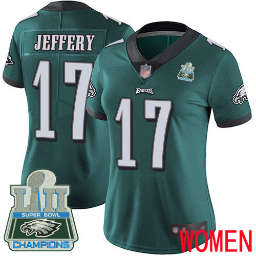 Women Philadelphia Eagles 17 Alshon Jeffery Midnight Green Team Color Vapor Untouchable NFL Jersey Limited1